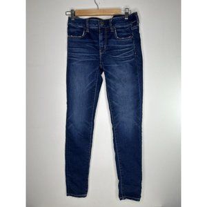 American Eagle Hi-Rise Jeggings Denim Dark Wash Super Stretch Size 6